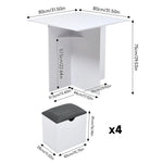 Living and Home Kitchen Dinning Table & Storage Stools Set