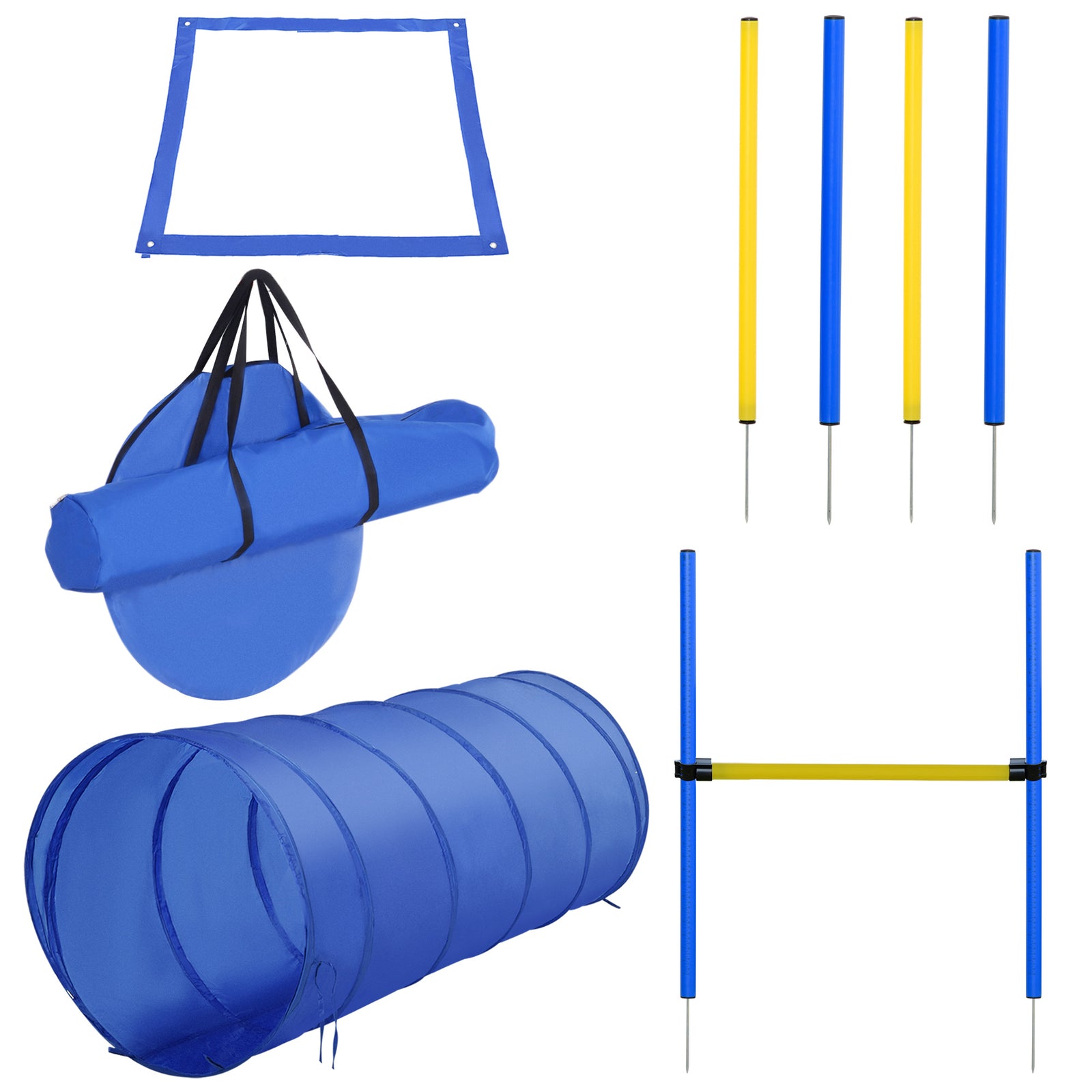 Pet Agility Training Equipment Dog Play Run Jump (poles + Hurdle + Tunnel