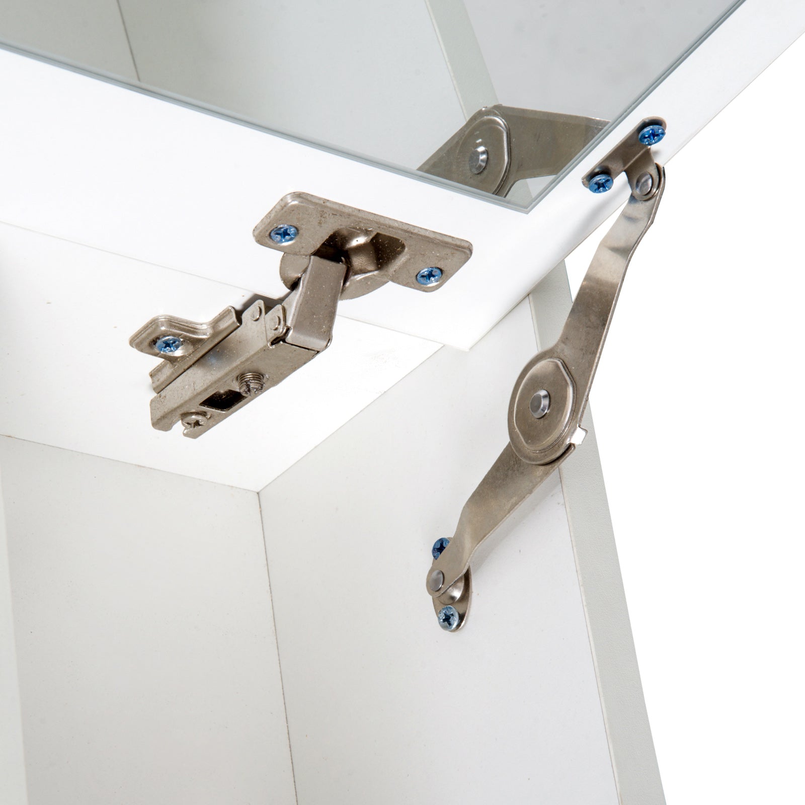 Dressing Table Set Cushioned Stool Flip-up Mirror Chipboard | One Size | White