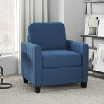 Modern Accent Chair With Spring Cushion, Back Pillow | Blue