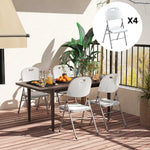Folding Chair With Steel Frame, Garden Chair Set | Set of 4 | White