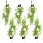 6 X 100cm Artificial Hanging Maidenhair Fern Plant Light Green