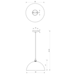 Pendant Light Beta Navy Blue/gold 1xe27 35cm