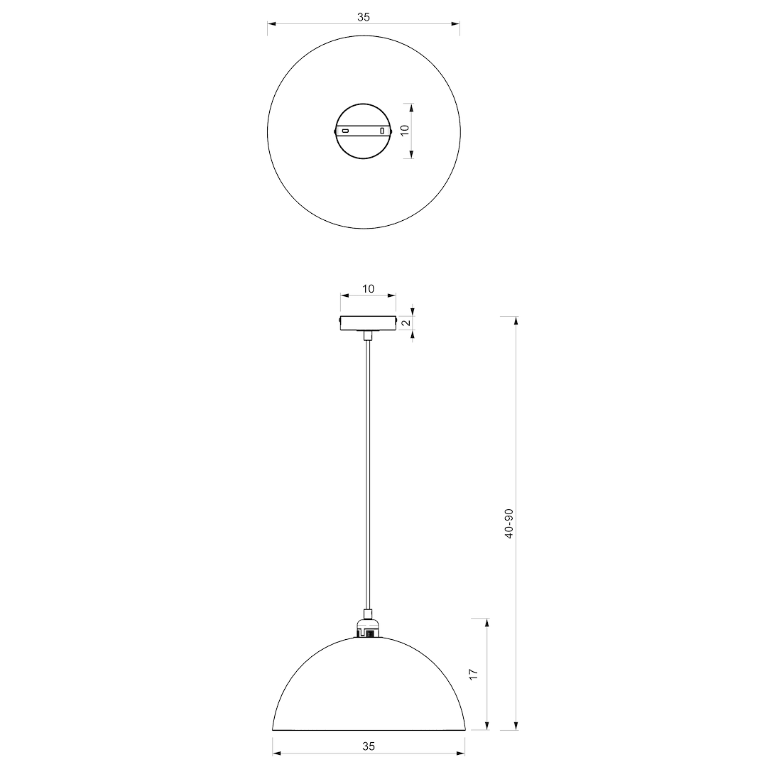 Pendant Light Beta Navy Blue/gold 1xe27 35cm