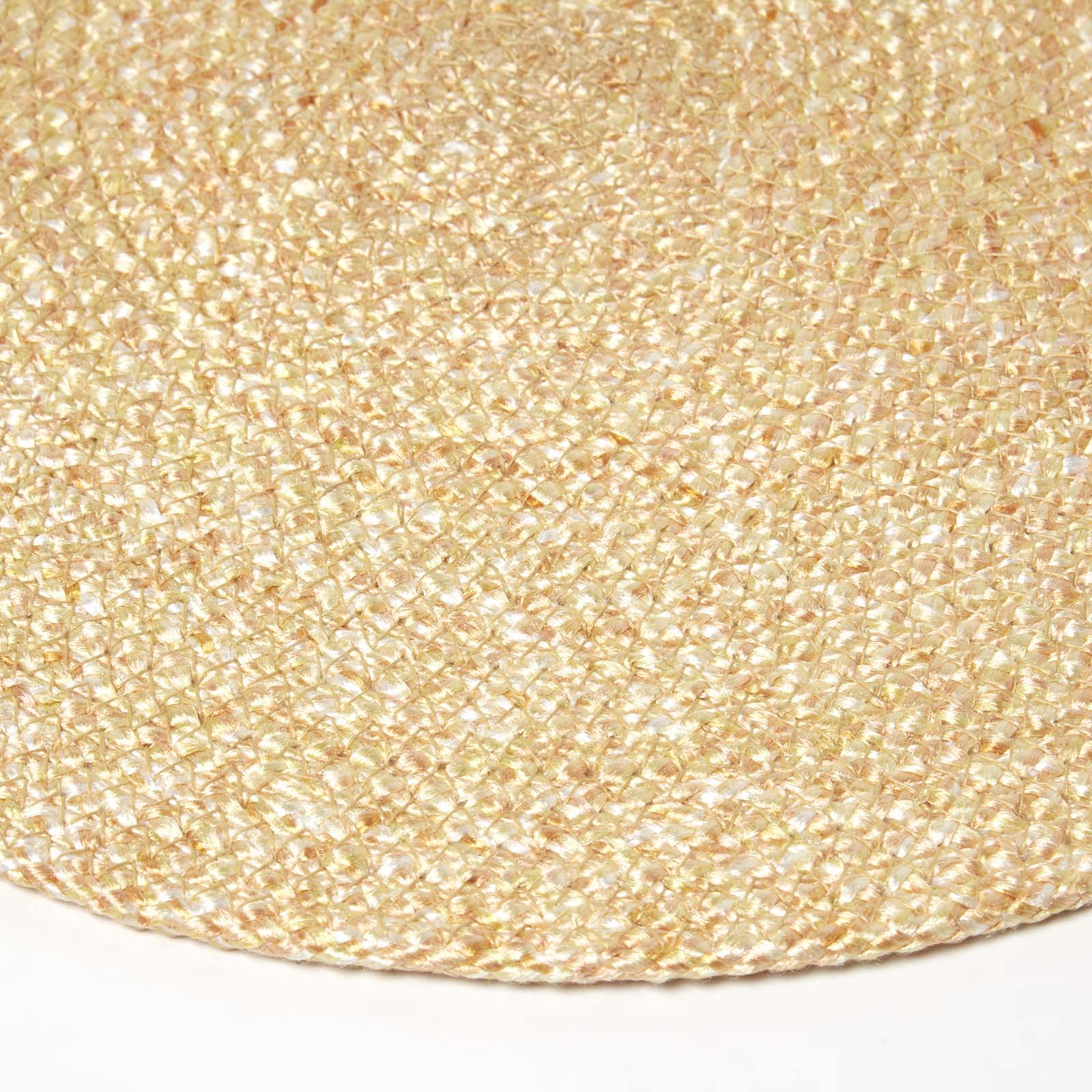 Handwoven Round Placemats Set Of 4 | 40cm | Gold