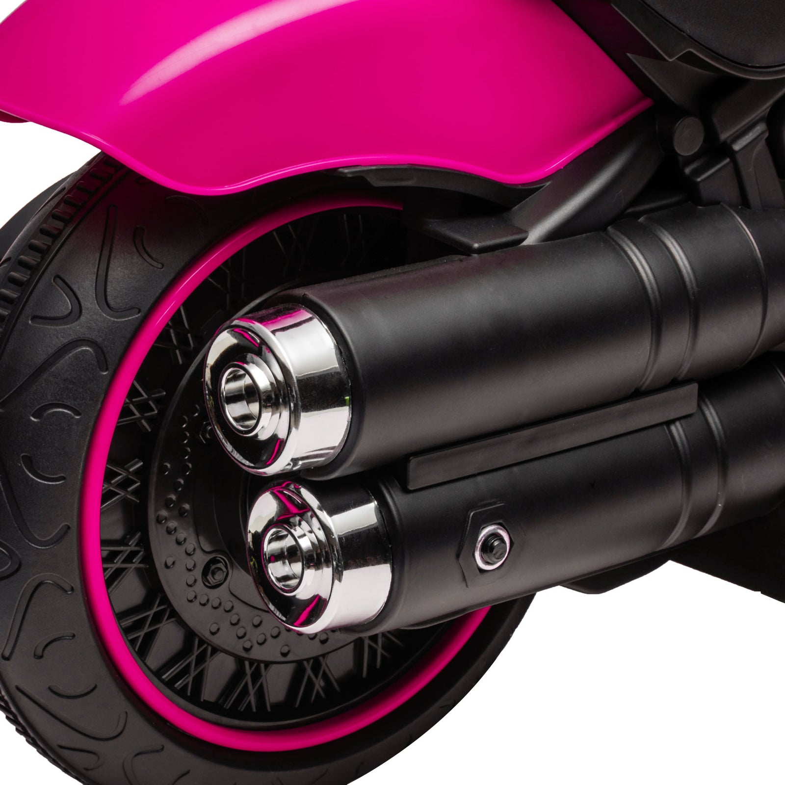 6v Electric Motorbike With Training Wheels, One-button Start | Pink