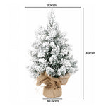 Christmas Tree Mini 49cm Snow Flocked PVC LED Tabletop Desk Xmas White