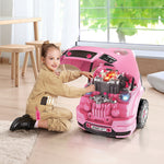 Kids Truck Engine Toy Set W/ Horn, Light, Car Key, For Ages 3-5 Years | Pink