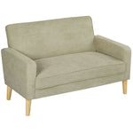 2 Seater Sofa, Velvet-feel Upholstered Loveseat For Small Space | Beige