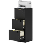 HOMCOM Filing Cabinet, File Cabinet With 3 Lockable Drawers And Hanging Rails