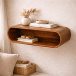 Arc Wall-mounted Media Console Open Shelf Brown