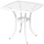 Cast Aluminium Bistro Table W/ Umbrella Hole | White