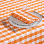 Block Check Cotton Gingham Napkins, Set Of 4 | 45cm x 45cm | Orange