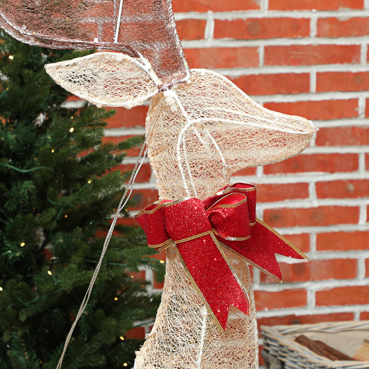 Outsunny Lighted Christmas Decoration, Outdoor Light Up Deer And Sleigh