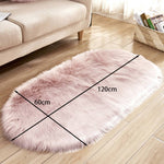 Oval Fluffy Shaggy Area Rug Super Soft Plush Carpet For Bedroom | Large | Pink