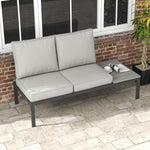 2 Seater Outdoor Seat Cushions, Water Repellent W/ Backrest | Light Slate Gray