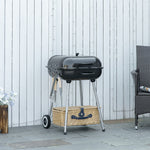 Outsunny Portable Charcoal Grill With Wheels & Utensils