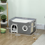 Cat Cave With Fluffy Ball And Scratch Pad For Indoor Pets