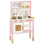 AIYAPLAY Kids Kitchen Playset With Pretend Play Kitchen Accessories, Pink