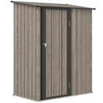 Outsunny 5x3ft Metal Storage Shed, Light Grey