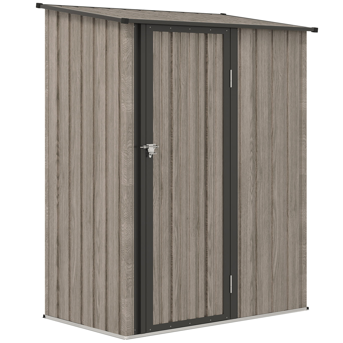 Outsunny 5x3ft Metal Storage Shed, Light Grey