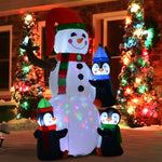 6ft Inflatable Three Cute Penguins Building Snowman Christmas
