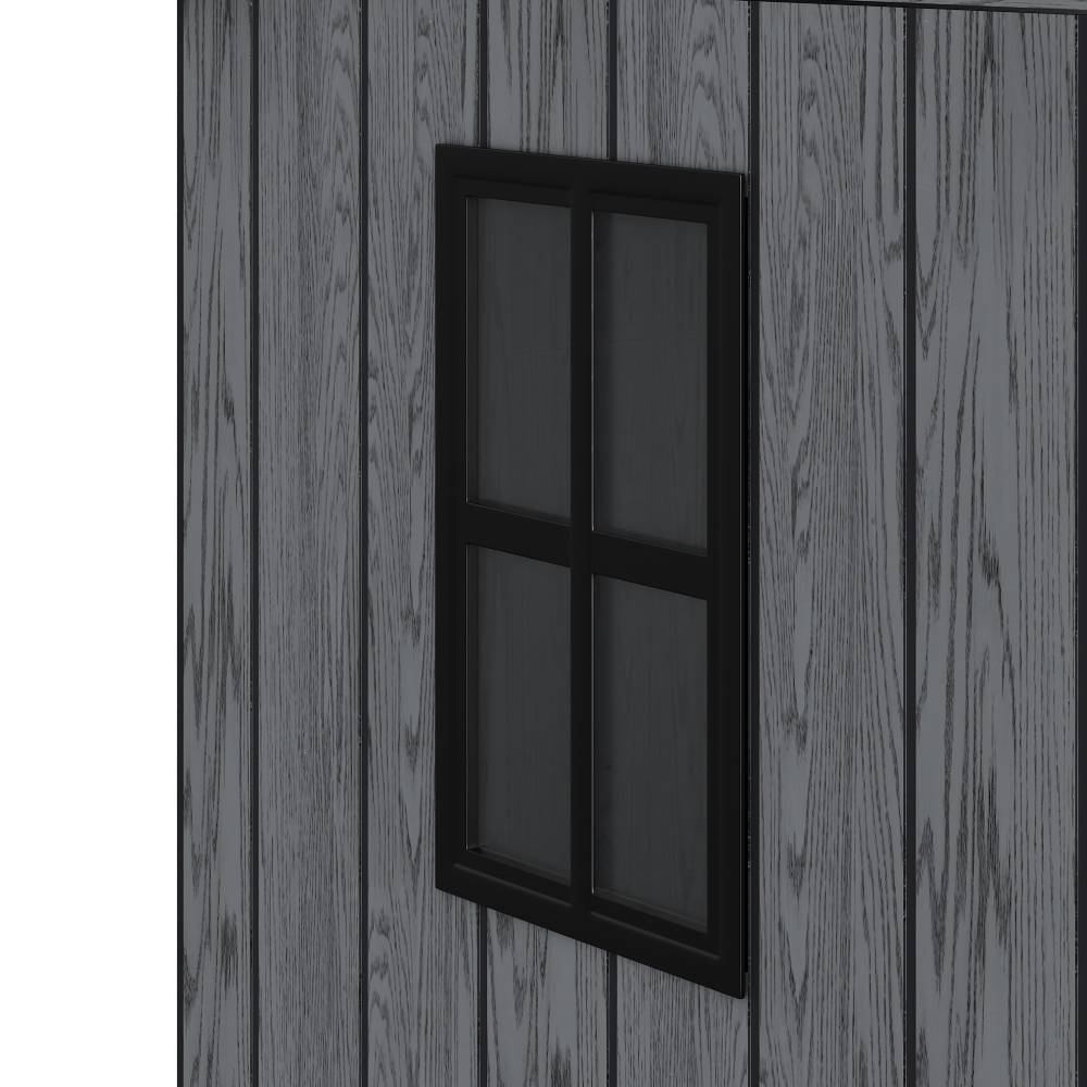 6x4ft Outdoor Plastic Storage Shed With Floor, Window, 2 Vents & Double Lockable Doors,wood Grain Design