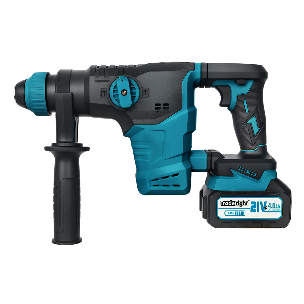 21v Cordless Rotary Hammer Drill Sds Plus Concrete Impact Drill Tool | Blue