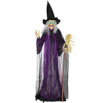 Voice Activated Halloween Animatronics Standing Witch | Purple