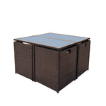 Giulia 9 Piece Rattan Cube Outdoor Set | Brown