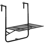 Balcony Hanging Table, Metal, Adjustable Folding, Black