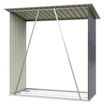 Garden Firewood Shed Outdoor Storage For Backyard Patio Waterproof Bike And Log Store | One Size | Grey