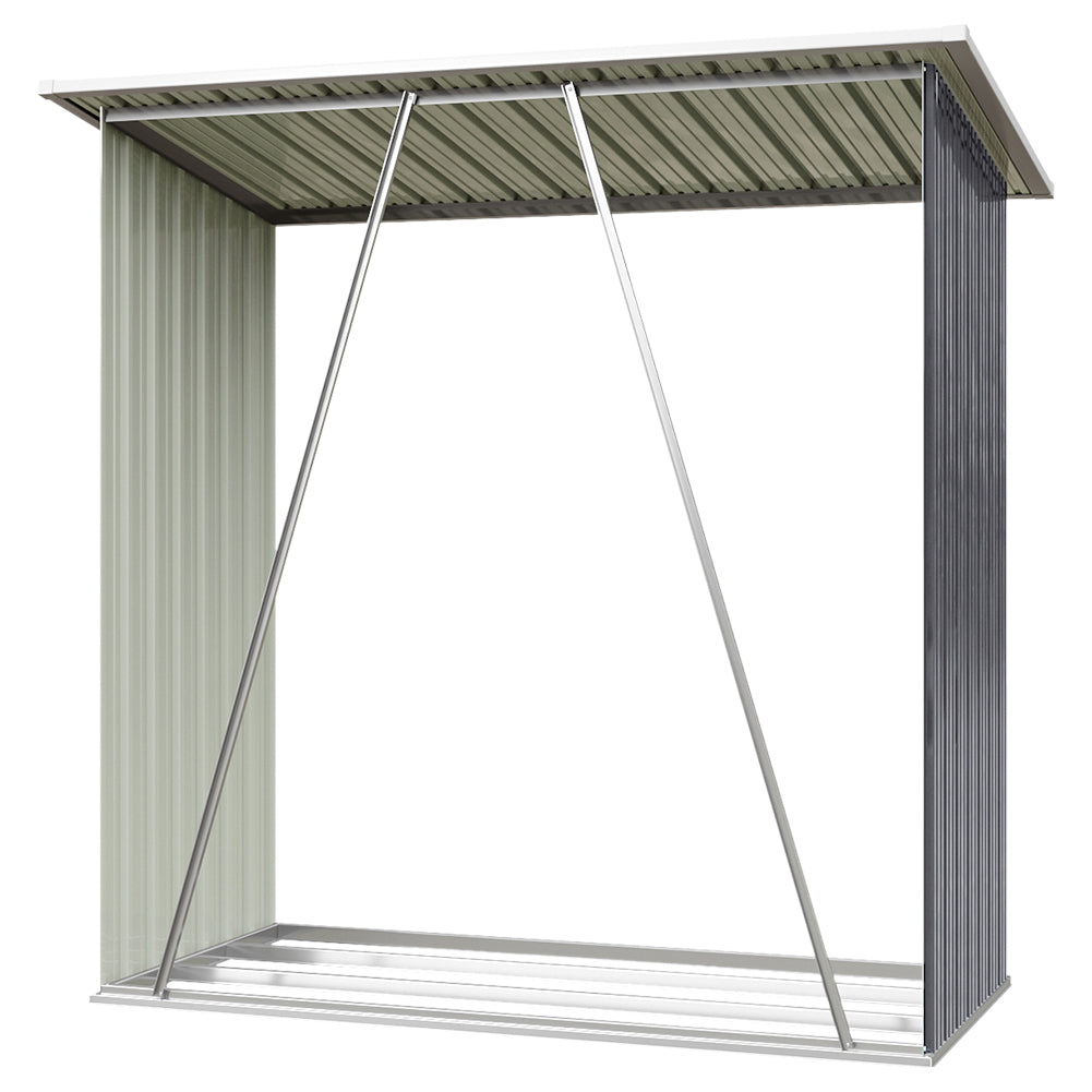 Garden Firewood Shed Outdoor Storage For Backyard Patio Waterproof Bike And Log Store | One Size | Grey