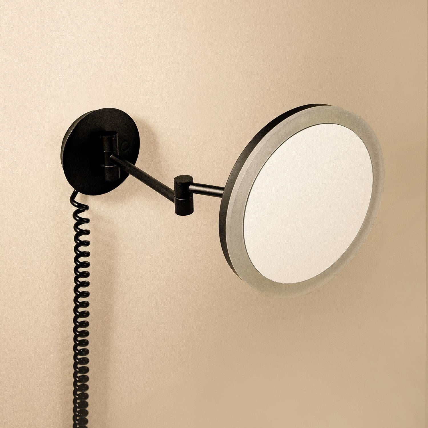 Mirror Wall Mounted, X5, Adjustable Led, Matt Black, Architect Collection
