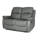 Bonded Leather Recliner Sofa - 2 Seater | Grey