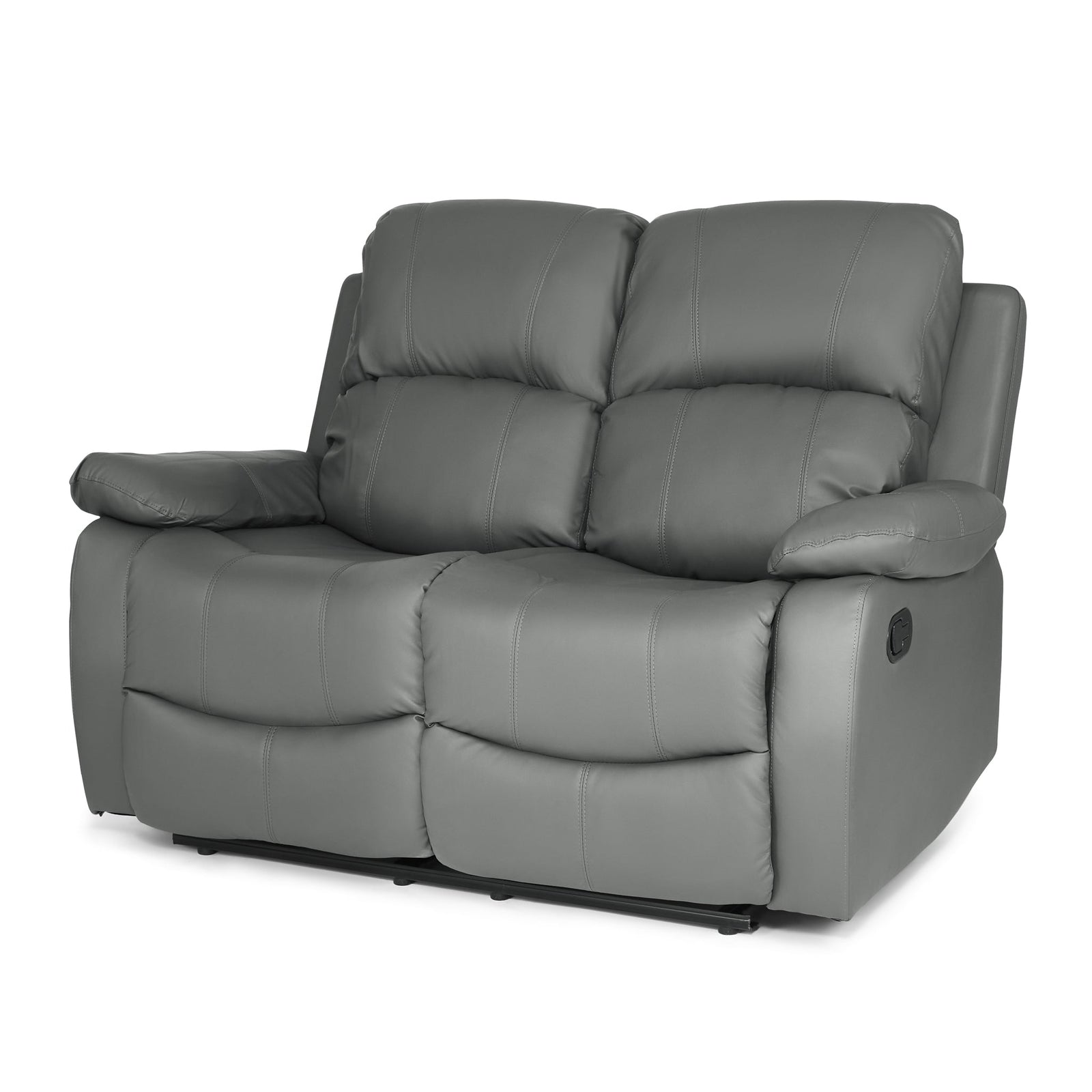 Bonded Leather Recliner Sofa - 2 Seater | Grey