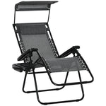 Zero Gravity Chair Adjustable Patio Lounge W/ Cup Holder | Light Slate Gray
