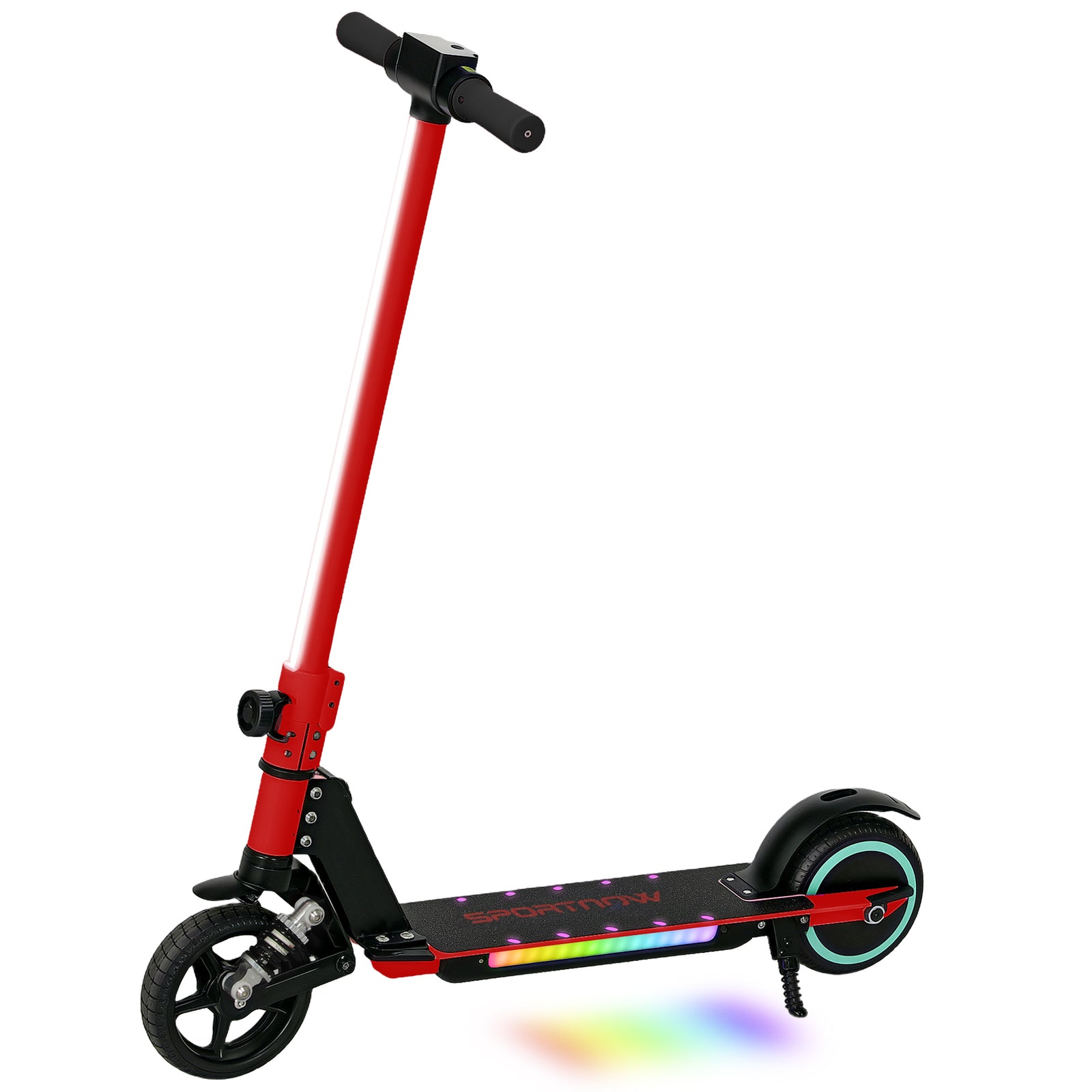 Folding Electric Scooter W/ Led Lights And Display | Red