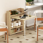 Folding Dining Table, Kitchen Table With Shelves | Oak
