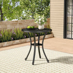Living and Home Cast Aluminum Round Patio Dining Table For Outdoor Garden