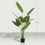 Artificial Bird Of Paradise Plant With Flocking In Pot | 160cm | Green