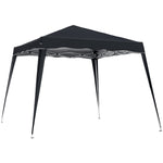 Slant Leg Pop Up Gazebo With Carry Bag, Height Adjustable | Black