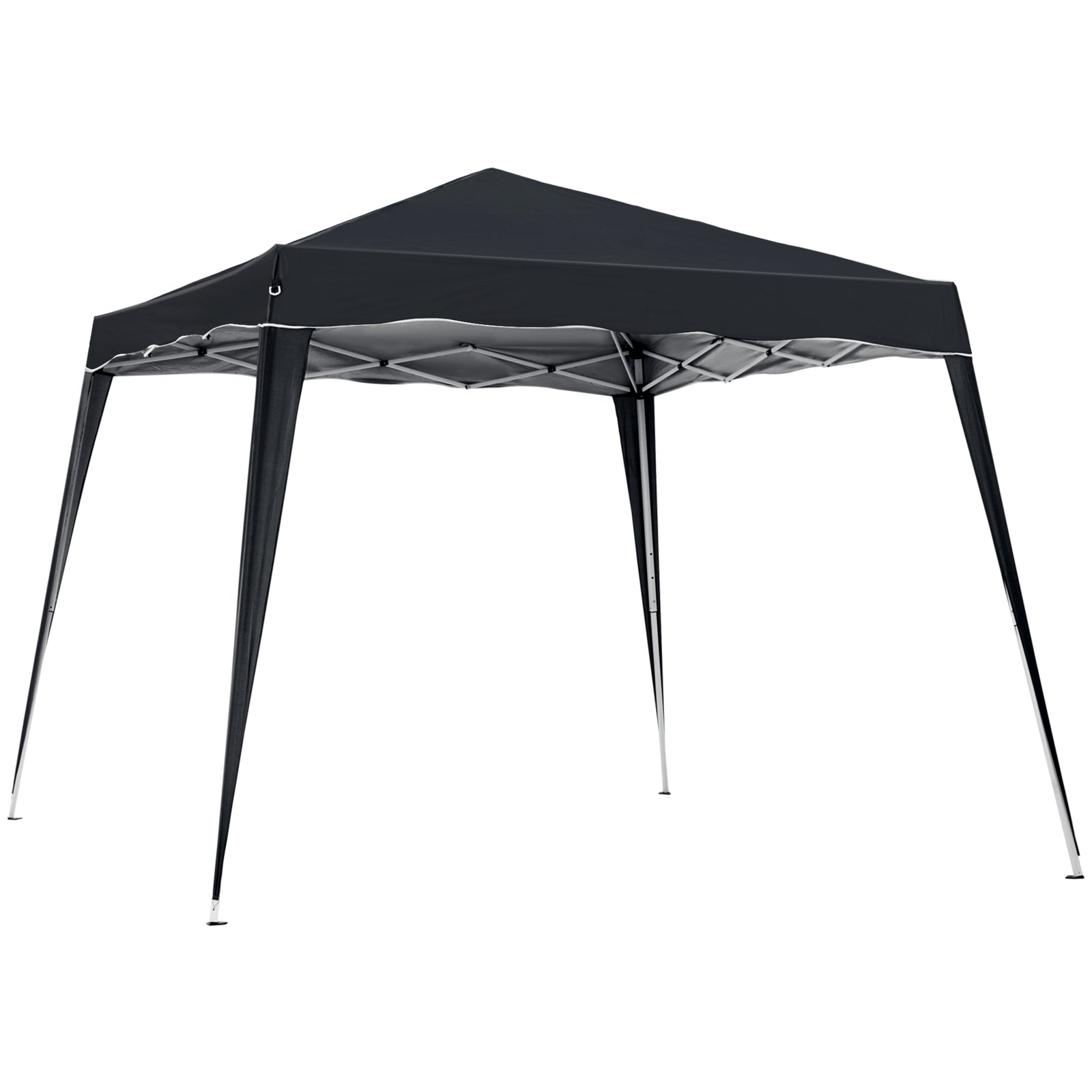 Slant Leg Pop Up Gazebo With Carry Bag, Height Adjustable | Black