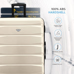 Set Of 3 Hard Shell Suitcase Cabin & Check In Cases With Tsa Lock - Overhead Cabin With Medium & Large Check-in Bag | Set of 3 | Cream & Black