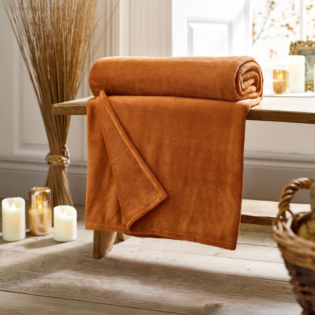 Snuggle Touch Supersoft Fleece Throw | 150cm x 200cm | Orange