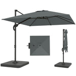 2.4 X 2.4 M Cantilever Parasol W/ Umbrella Weights | Dark Grey