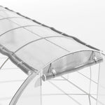 Outdoor Walk-in Tunnel Greenhouse With Heavy Duty Steel Frame & Roll-up Door | 6 x 3 x 2m | White