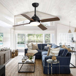 42 Inch Brown Ceiling Fan With Adjustable Lighting & Remote 4 Blade Modern Quiet Fan