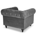 Button Tufted Velvet Living Room Armchair | Grey