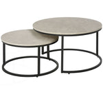 Stacking Coffee Tables Set, Marble Effect | Dove Gray